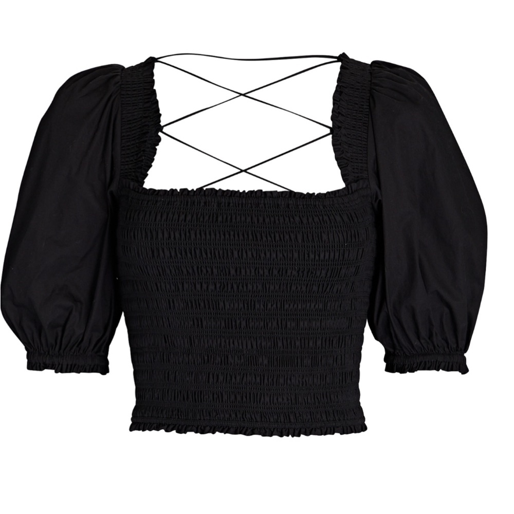 NWT Intermix ruched top small black